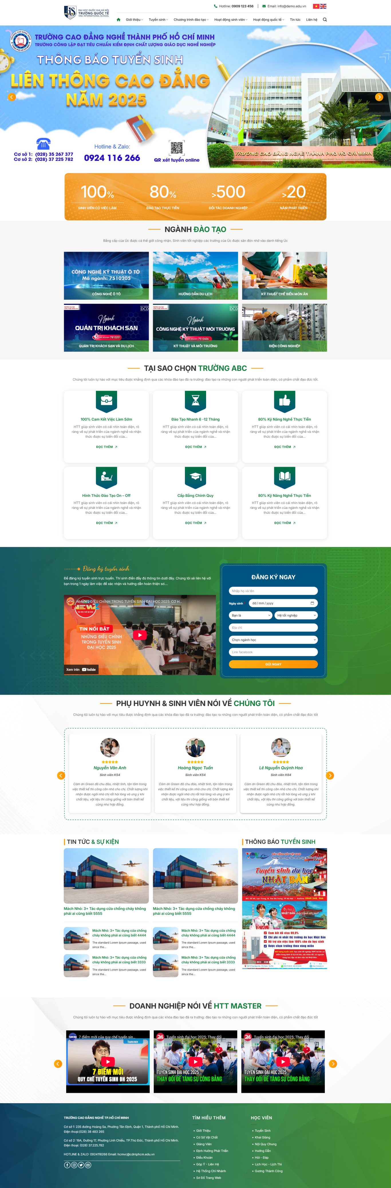 Website trường học dạy nghề